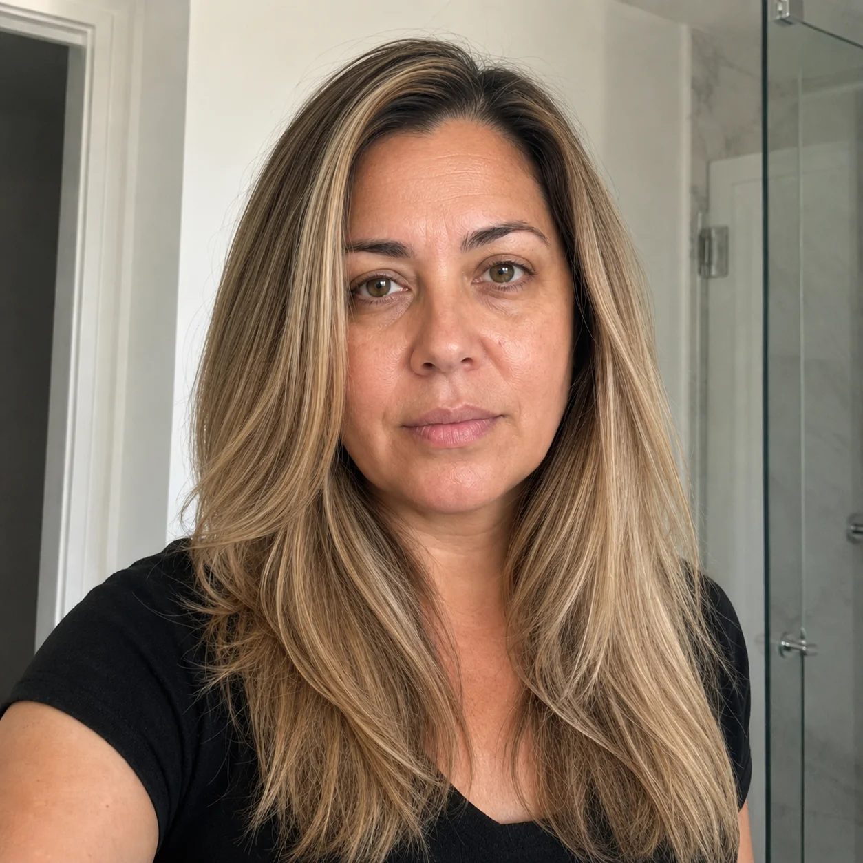 Hair after using the serum capsules — smooth and shiny